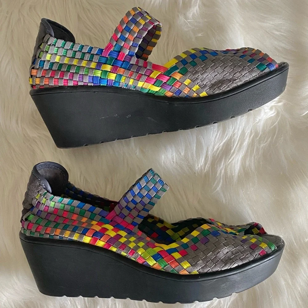 Steve by Steve Madden Brynn women's woven peep toe Mary Jane shoes, Sz. 8.5